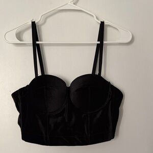 Papaya Black Bustier Top